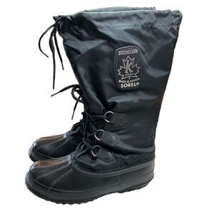 Sorel Snowlion Kaufman Snow Boots 7‎ Women’s Black Insulated Canada NWOB